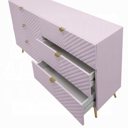 Acme Gaines Pink High Gloss Dresser - Image 7