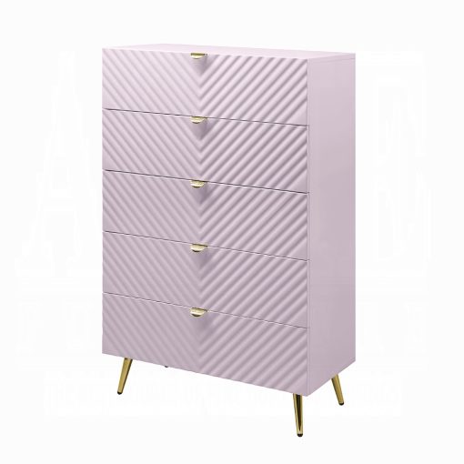 Acme Gaines Pink High Gloss Chest - Image 2