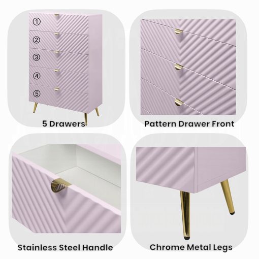 Acme Gaines Pink High Gloss Chest - Image 8