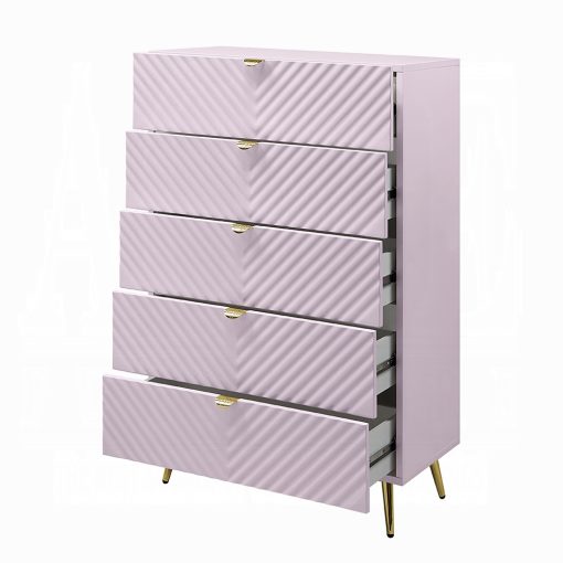 Acme Gaines Pink High Gloss Chest - Image 4