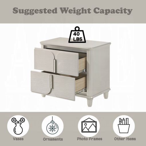 Acme Laveda Pearl White Nightstand - Image 8