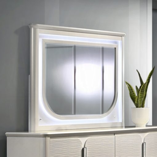 Acme Laveda Pearl White Mirror w/LED - Image 4
