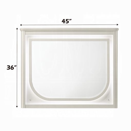 Acme Laveda Pearl White Mirror w/LED - Image 5