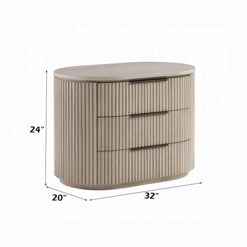 Acme Leanna Light Oak Nightstand w/USB Port - Image 7