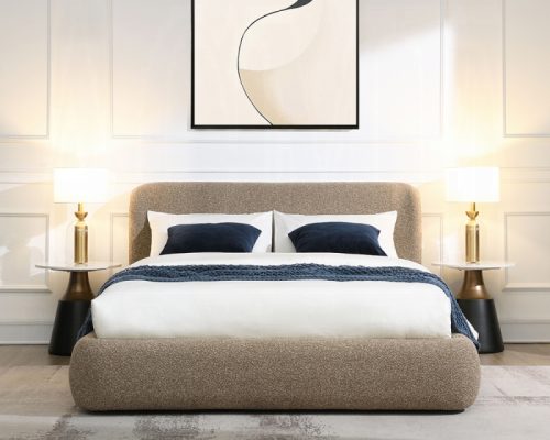 Acme Erica Dark Beige Tweed Bed