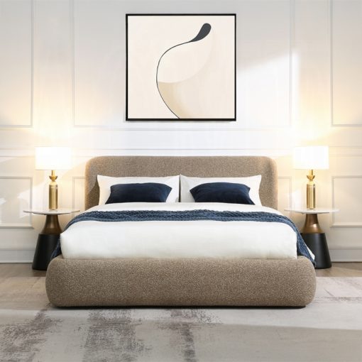 Acme Erica Dark Beige Tweed Bed