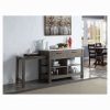 Acme Feivel Natural Marble Top & Rustic Oak Kitchen Island with Pull Out Table