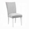 Acme Elizaveta Gray Velvet, Faux Crystal Diamonds & White High Gloss Side Chair - Set of 2