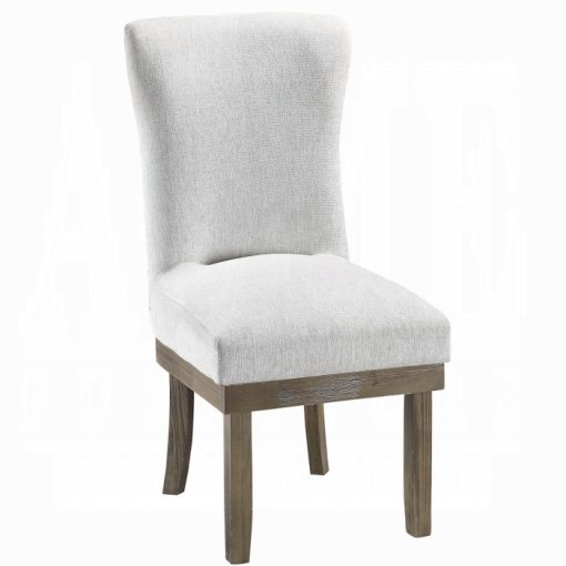 Acme Landon Gray Linen Side Chair - Set of 2 - Image 2