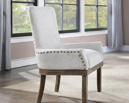 Acme Landon Gray Linen Arm Chair