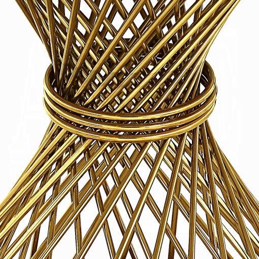 Acme Fallon Engineered Marble & Mirrored Gold Dining Table - Image 6