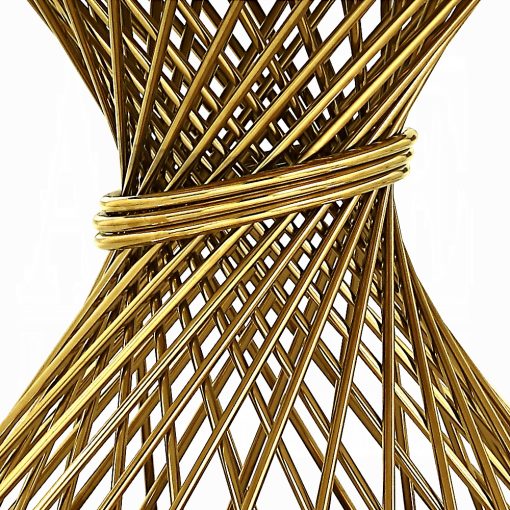 Acme Fallon Engineered Marble & Mirrored Gold Dining Table - Image 7