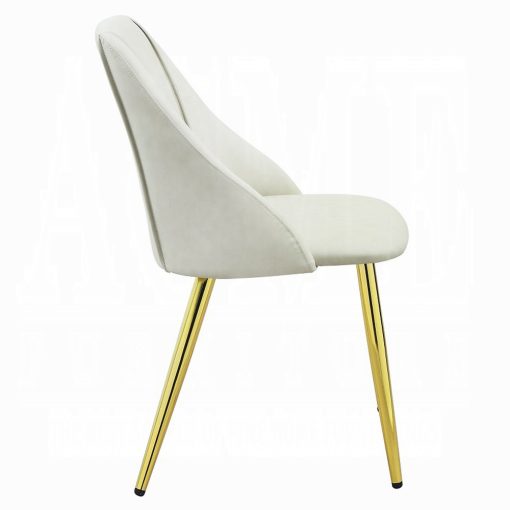 Acme Gaines White Synthetic Leather Side Chair Set of 2 - Image 4