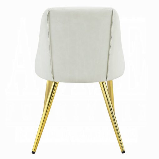 Acme Gaines White Synthetic Leather Side Chair Set of 2 - Image 5