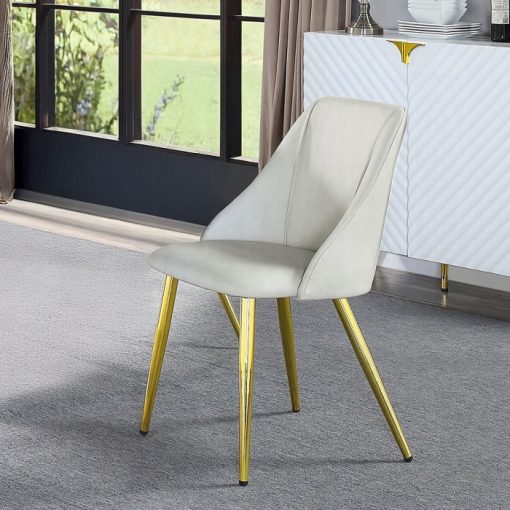 Acme Gaines White Synthetic Leather Side Chair Set of 2