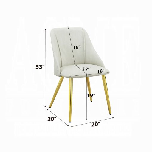 Acme Gaines White Synthetic Leather Side Chair Set of 2 - Image 7