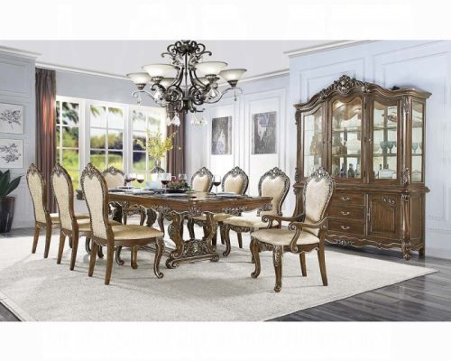 Acme Latisha Antique Oak Pedestals Dining Table