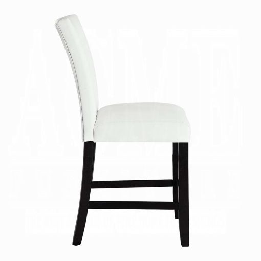 Acme Hussein White Synthetic Leather & Black Counter Height Chair - Set of 2 - Image 4