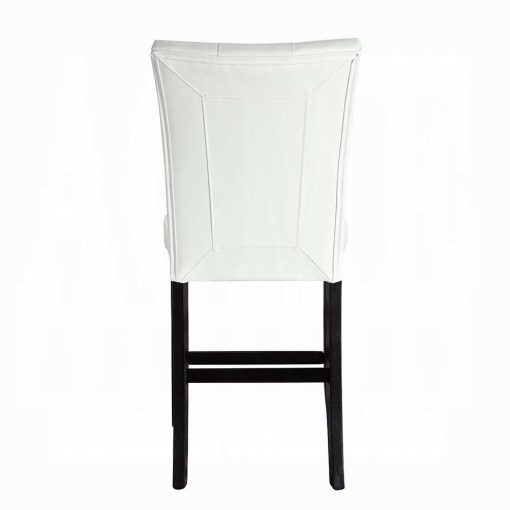 Acme Hussein White Synthetic Leather & Black Counter Height Chair - Set of 2 - Image 5