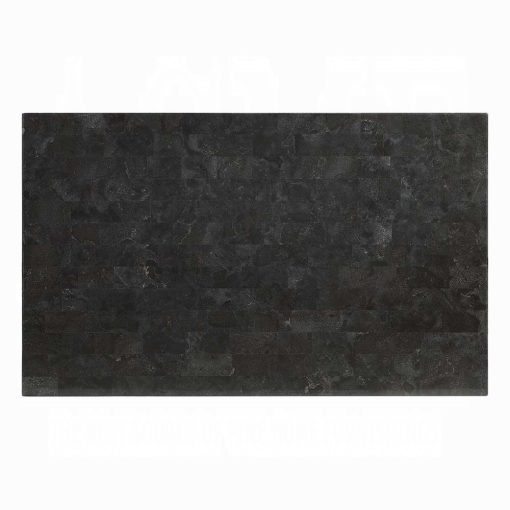 Acme Lanton Natural Marble & Antique White Dining Table - Image 6