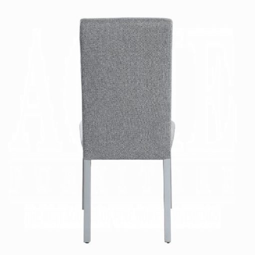 Acme Lanton Gray Linen & Antique White Side Chair - Set of 2 - Image 5