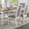 Acme Florian Gray Fabric & Antique White Side Chair - Set of 2