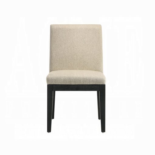 Acme Froja Beige Fabric & Black Side Chair - Set of 2 - Image 3
