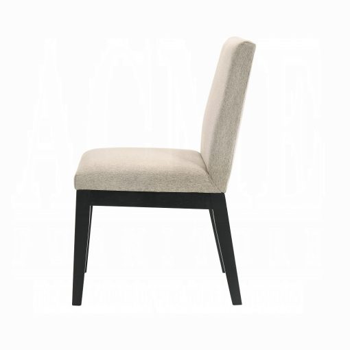 Acme Froja Beige Fabric & Black Side Chair - Set of 2 - Image 4