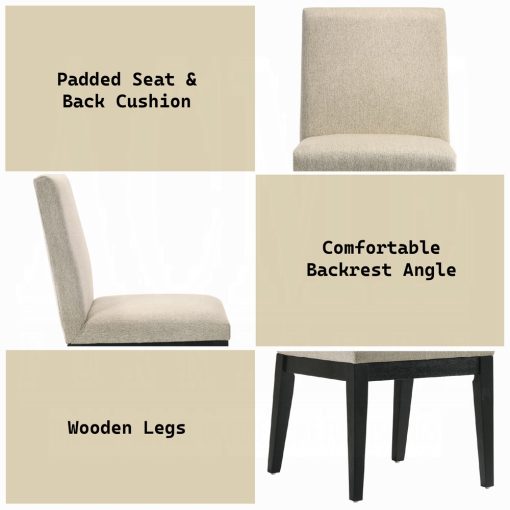 Acme Froja Beige Fabric & Black Side Chair - Set of 2 - Image 8