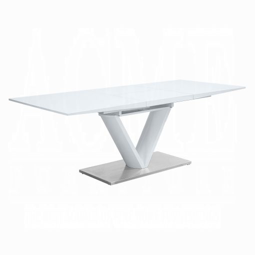 Acme Gallegos White High Gloss Dining Table - Image 2
