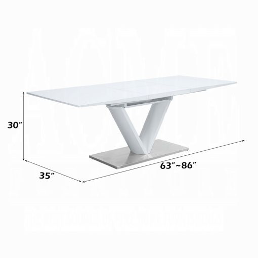 Acme Gallegos White High Gloss Dining Table - Image 8