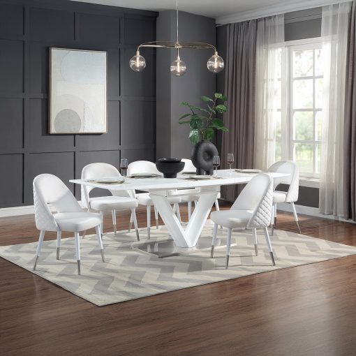 Acme Gallegos White High Gloss Dining Table - Image 7