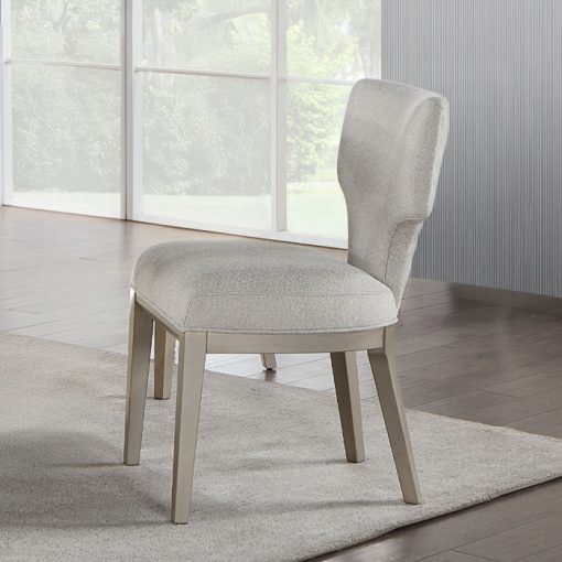 Acme Kasa Beige Linen & Champagne Side Chair - Set of 2