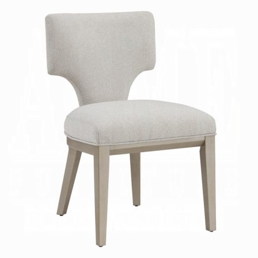 Acme Kasa Beige Linen & Champagne Side Chair - Set of 2 - Image 2
