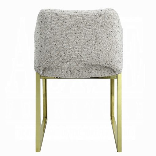 Acme Galdesa Teddy Sherpa & Mirrored Gold Side Chair - Set of 2 - Image 5