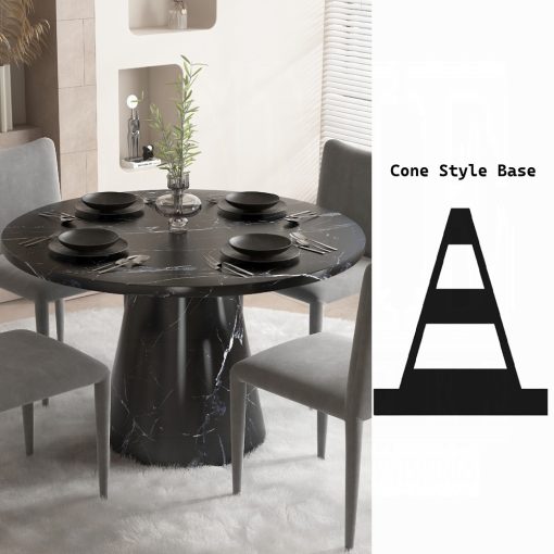 Acme Hollis Engineered Stone & Black Dining Table - Image 8