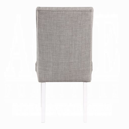 Acme Hollyn Gray Linen & White Wingback Side Chair - Set of 2 - Image 5