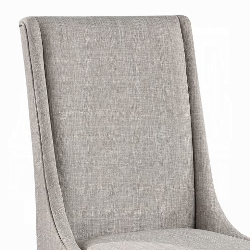Acme Hollyn Gray Linen & White Wingback Side Chair - Set of 2 - Image 6