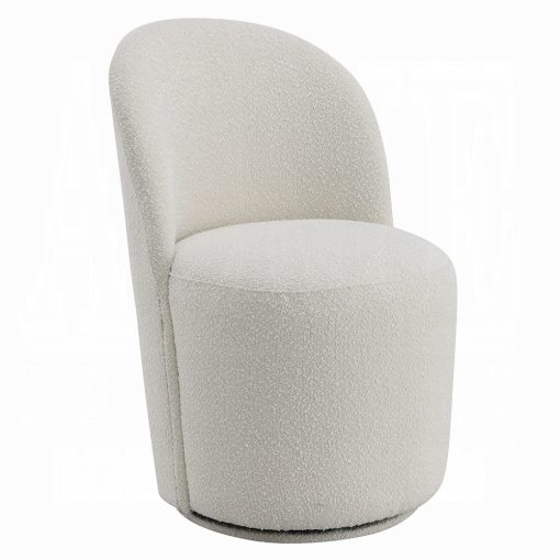 Acme Hollis Beige Boucle Side Chair with Swivel - Set of 2 - Image 2