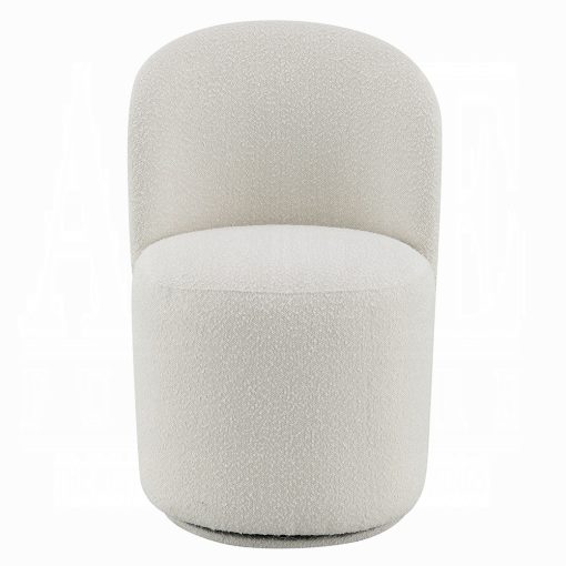Acme Hollis Beige Boucle Side Chair with Swivel - Set of 2 - Image 3