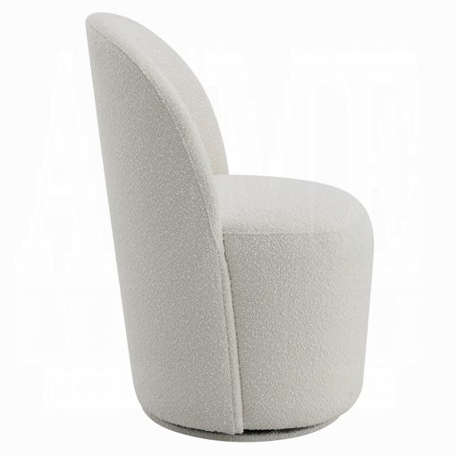 Acme Hollis Beige Boucle Side Chair with Swivel - Set of 2 - Image 4