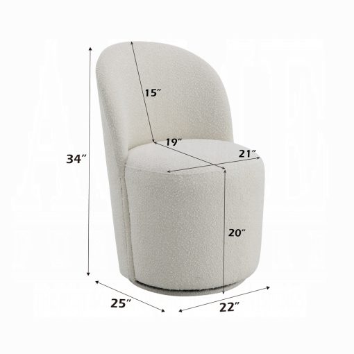 Acme Hollis Beige Boucle Side Chair with Swivel - Set of 2 - Image 9