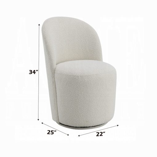 Acme Hollis Beige Boucle Side Chair with Swivel - Set of 2 - Image 6