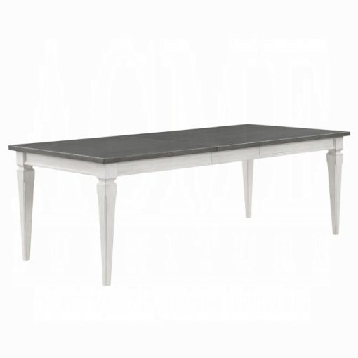 Acme Katia Gray & Weathered White Dining Table - Image 2