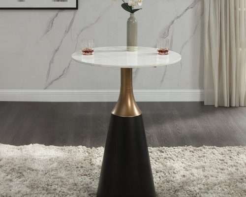 Acme Jaramillo Natural Marble Top & Black Counter Height Table