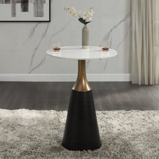 Acme Jaramillo Natural Marble Top & Black Counter Height Table