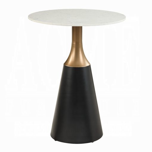Acme Jaramillo Natural Marble Top & Black Counter Height Table - Image 2