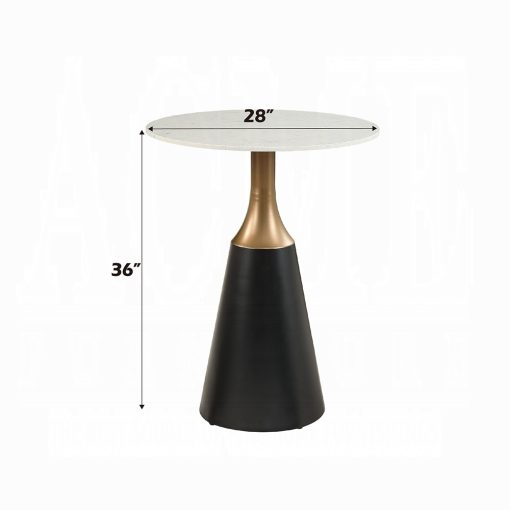 Acme Jaramillo Natural Marble Top & Black Counter Height Table - Image 4