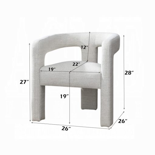 Acme Lomas Beige Boucle Arm Chair - Set of 2 - Image 7