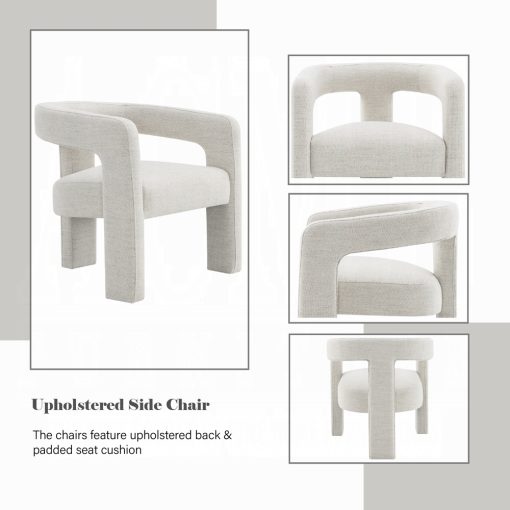 Acme Lomas Beige Boucle Arm Chair - Set of 2 - Image 8